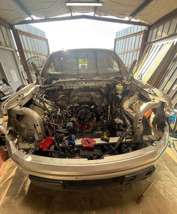 Engine repair in progress at TK's Automotive